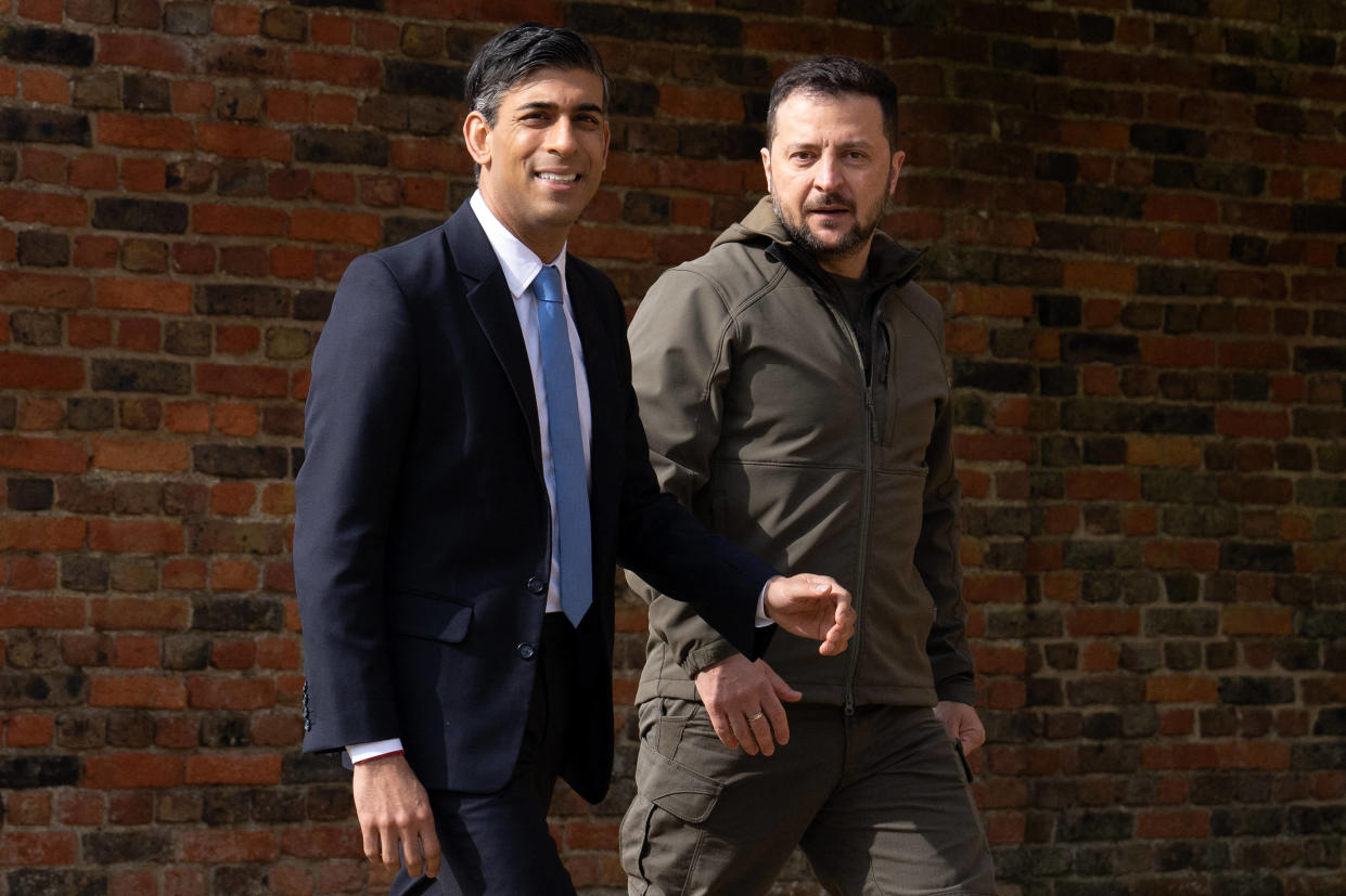 Zelensky poursuit sa tournée européenne à Londres ce lundi 15 mai. (Photo : Rishi Sunak et Volodymyr Zelensky à Londres)