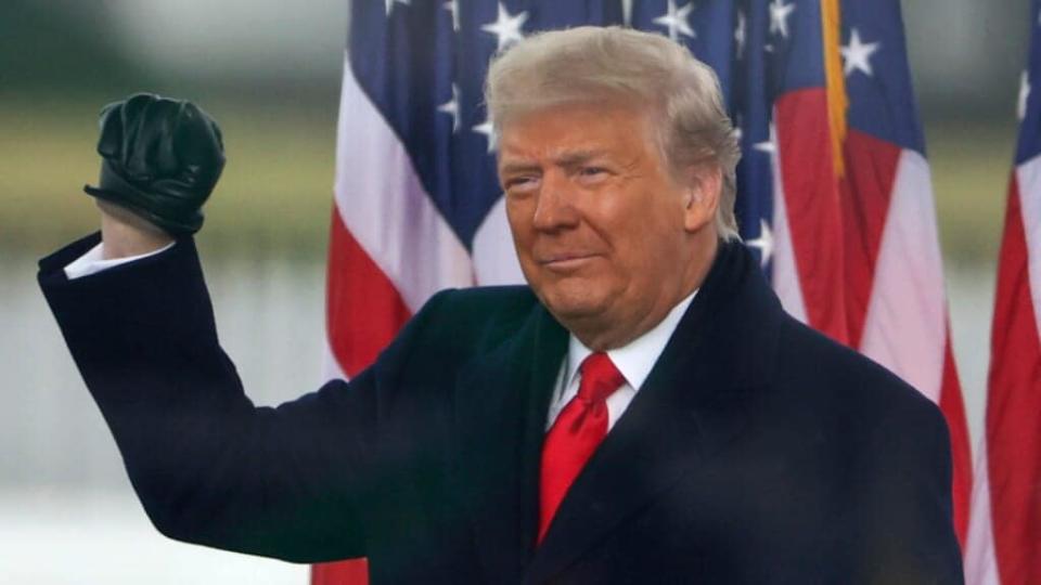 President Donald Trump rallies his supporters at the Jan. 6 “Stop The Steal” Rally in Washington, D.C., which eventually led to the deadly storming of the U.S. Capitol. (Photo by Tasos Katopodis/Getty Images)