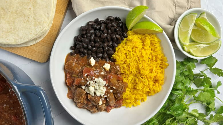 stew with rice and beans