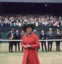 <p>Princess Margaret, centre court at Wimbledon.</p>