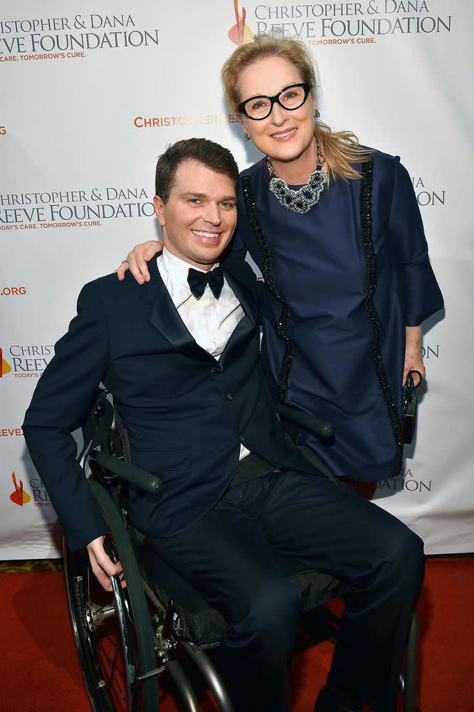 Francesco Clark and Clark’s Botanicals fan Meryl Streep at the Christopher and Dana Reeve Foundation 25th Anniversary in 2015.