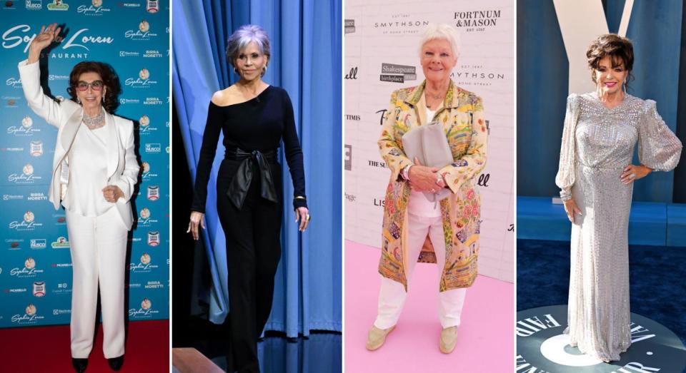 Sophia Loren, Jane Fonda, Judi Dench and Joan Collins at various red carpet events