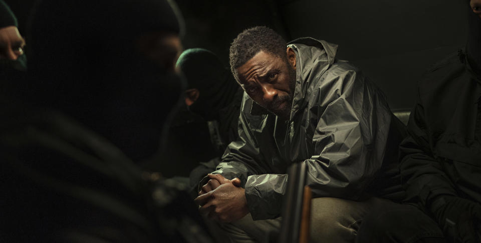 This image released by Netflix shows Idris Elba in a scene from "Luther: The Fallen Sun." (John Wilson/Netflix via AP)