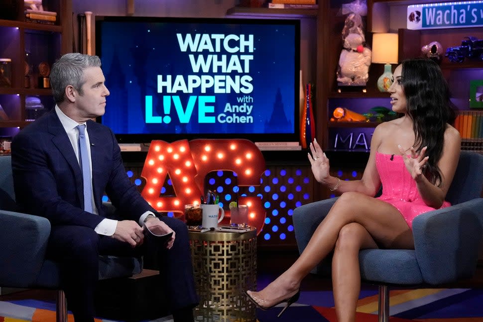 Andy Cohen interviews Melissa Gorga on 'Watch What Happens Live.'