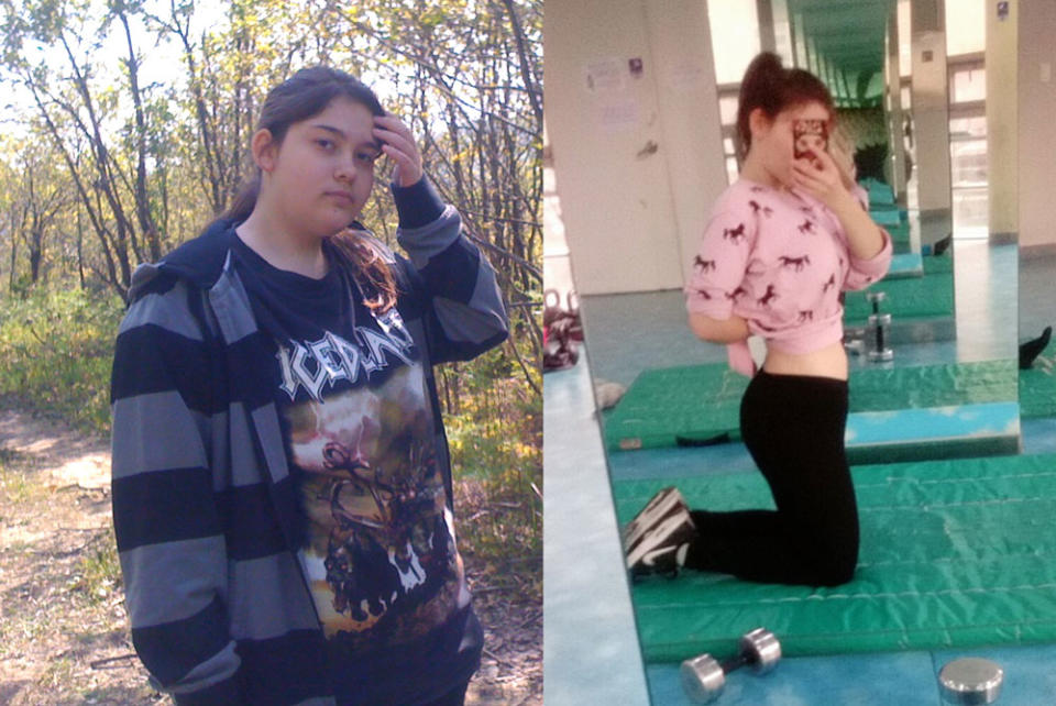 Sölemez, before and after weight loss, started walking as her exercise and eventually began weight training. (Photo courtesy of Evrim Sölemez)