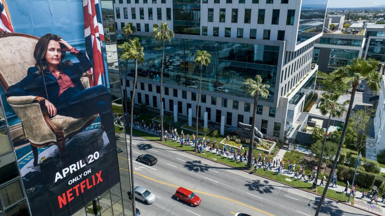 Netflix's show 'The Diplomat' is one of the few with strong female leads in politics. <a href="https://www.gettyimages.com/detail/news-photo/hollywood-ca-a-billboard-for-a-netflix-streaming-show-the-news-photo/1252546201?adppopup=true" rel="nofollow noopener" target="_blank" data-ylk="slk:Brian van der Brug/Los Angeles Times via Getty Images;elm:context_link;itc:0;sec:content-canvas" class="link ">Brian van der Brug/Los Angeles Times via Getty Images </a>