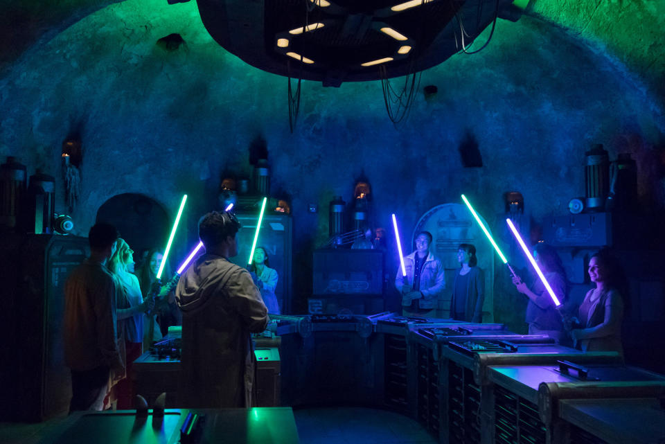 At Savi's Workshop - Handbuilt Lightsabers, guests will have the opportunity to customize and craft their own lightsabers. (Joshua Sudock/Disney Parks) 