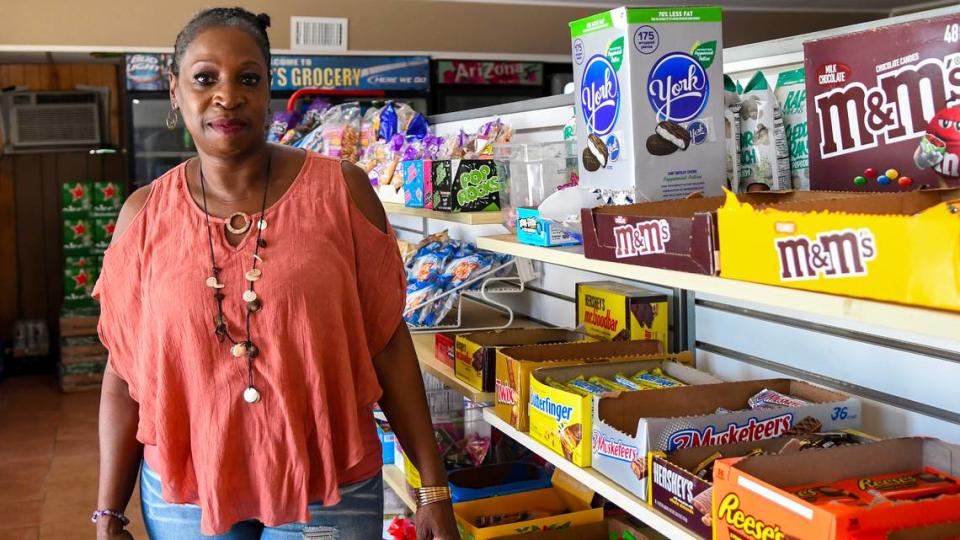 Diane Chaplin, daughter of Howard and Harriet Chaplin, poses for a photograph on Wednesday, June 26, 2024 at Chaplin’s Market on St. Helena Island. Diane said she started working at the family-owned store when she was 10-years old.