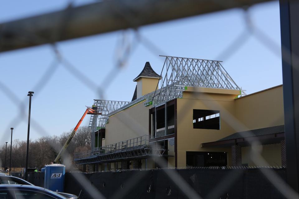 Construction continues on Delaware's first Wegmans grocery store at the Barley Mill Plaza in Greenville.  (3/17/22)