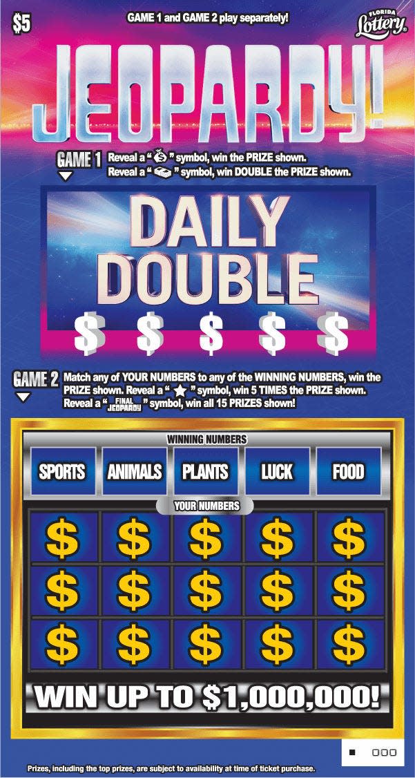 The Florida Lottery launched four new scratch-off games Feb. 26, 2024, including Jeopardy!