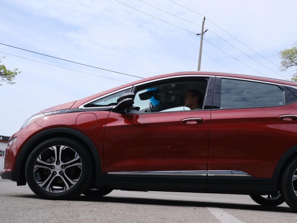 A red Chevrolet Bolt
