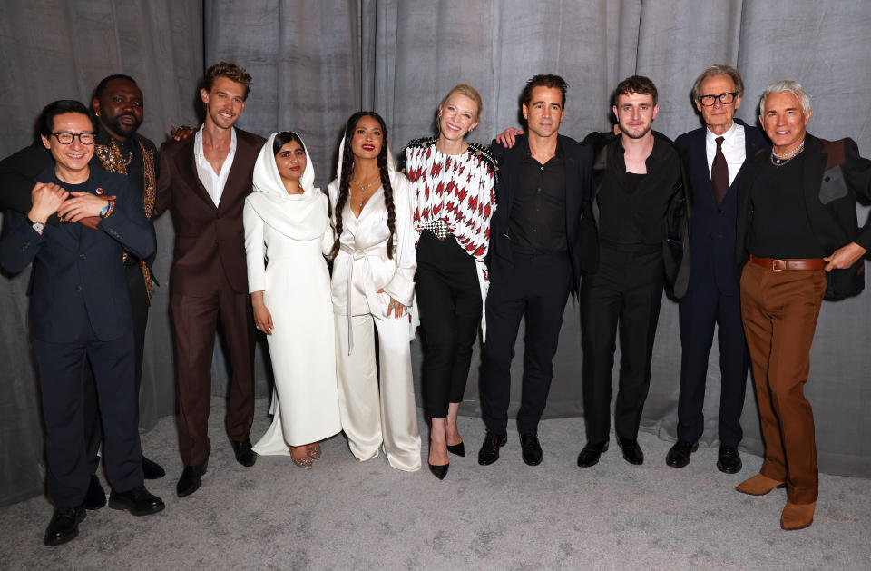 Ke Huy Quan Brian Tyree Henry Austin Butler Malala Yousafzai Salma Hayek Cate Blanchett Colin Farrell Paul Mescal Bill Nighy and Baz Luhrmann attend MPTFs Night Before party