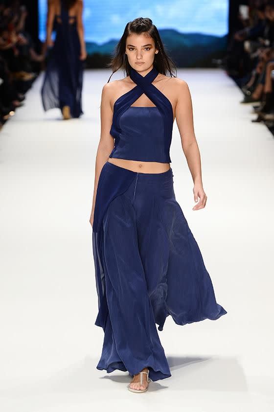 Merve on the runway in 2014. Photo: Getty Images.