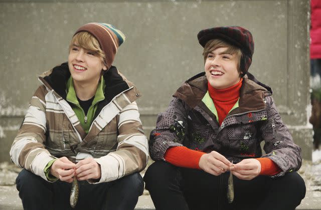 <p>Danny Feld/Disney Channel via Getty</p> (L-R) Cole and Dylan Sprouse on 'The Suite Life on Deck'.