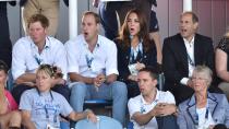 <p> The family that gasps together, stays together? Amusingly, Prince Harry, Prince William, Kate Middleton and Prince Edward enjoyed a rare family day out for the 2014 Commonwealth Games. </p> <p> While cheering on the Team GB hockey players, Edward, Kate and William had a near-synchronised reaction. </p> <p> Close your mouths, guys, you’ll catch flies – as the saying goes. </p>