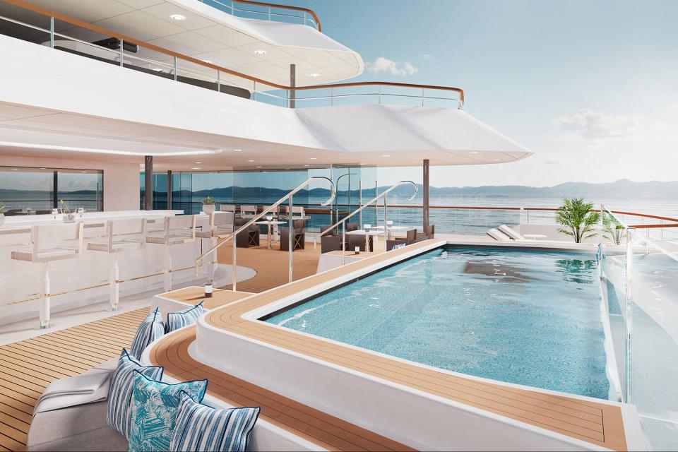 the pool deck on the The Ritz-Carlton Yacht Collection