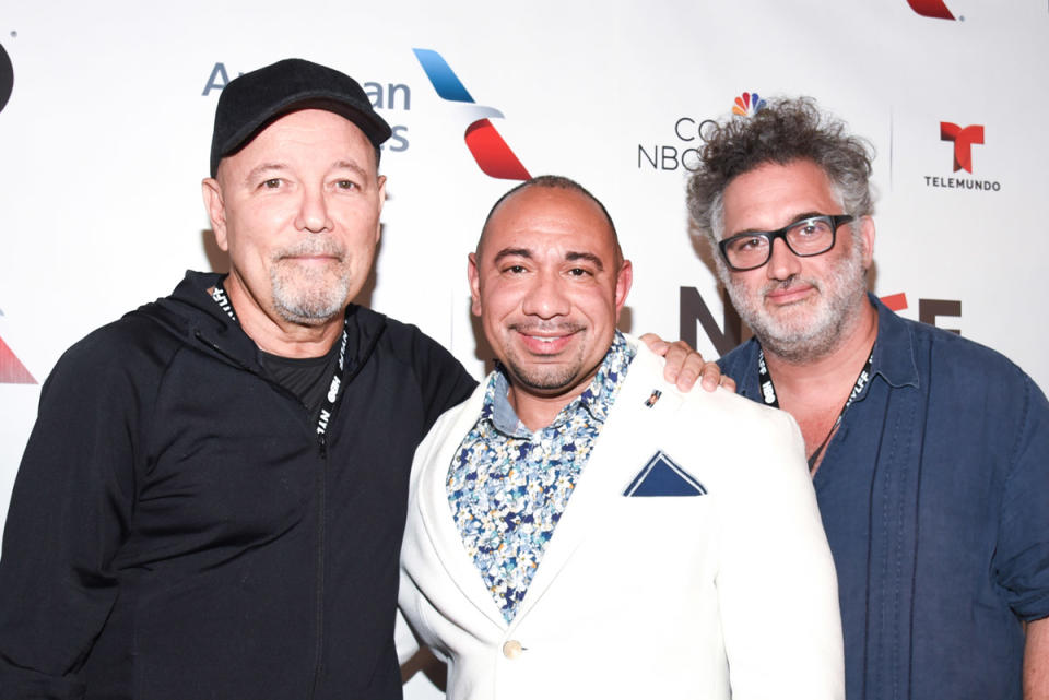 Ruben Blades with Latino Film Festival founder Calixto Chinchilla and director Abner Benaim
