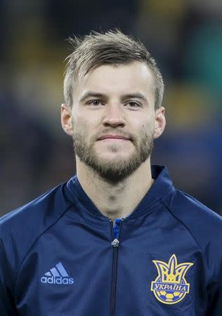 Football Soccer - Ukraine v Wales - International Friendly - NSK Olympiyskiy Stadium, Kiev, Ukraine - 28/3/16 Ukraine's Andriy Yarmolenko before the match. REUTERS/Valentyn Ogirenko/Files