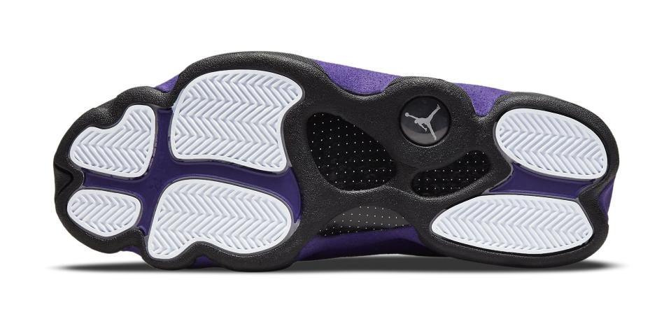 The outsole of the Air Jordan 13 “Court Purple.” - Credit: Courtesy of Nike