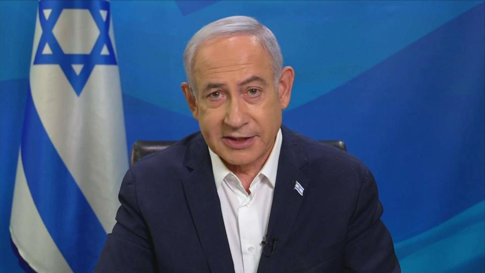 PHOTO: Israeli Prime Minister Benjamin Netanyahu speaks with ABC World News Tonight anchor David Muir, Nov. 6, 2023. (ABC News)