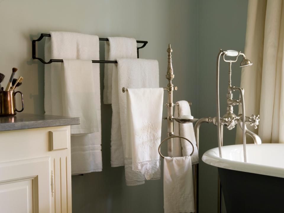 Bathroom with white matching towels