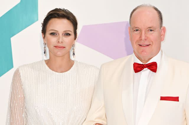 <p> Stephane Cardinale - Corbis/Corbis via Getty</p> Princess Charlene and Prince Albert II in July 2023.