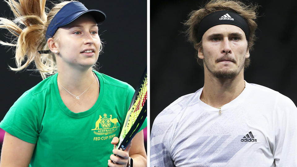 Australian tennis player Daria Gavrilova says she was disappointed in Alexander Zverev's response to allegations of abuse levelled against him by a former girlfriend. Pictures: Getty Images