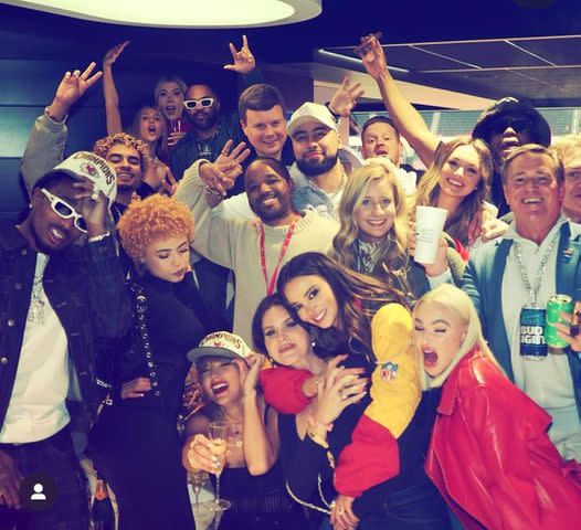 <p>Keleigh Sperry/Instagram</p> Ice Spice, Taylor Swift, Lana Del Ray, Keleigh Sperry and friends at Super Bowl 2024