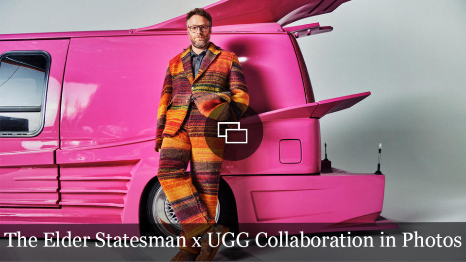 Seth Rogen in The Elder Statesman x UGG campaign slide cover 