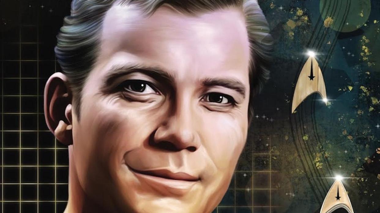  A cover variant for the "Star Trek Annual 2023" showing an illustration of William Shatner's Captain Kirk. 