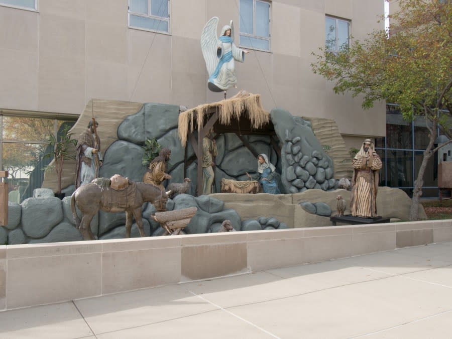 Life Size Nativity scene, in front of State Auto Insurance Headquarters in downtown Columbus, Ohio