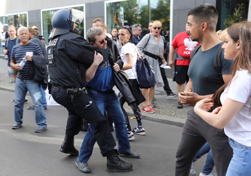 Demonstration against the German government's COVID-19 restrictions in Berlin