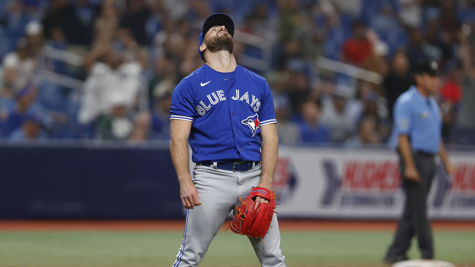 The Blue Jays have parted ways with reliever Anthony Bass. (AP Photo/Scott Audette)