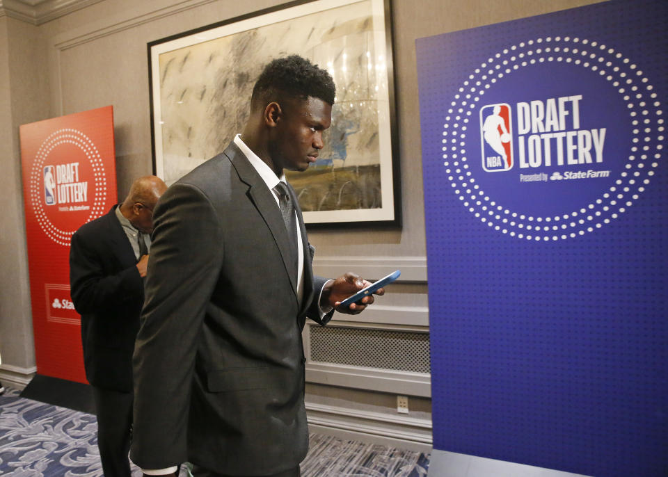 One Knicks fans is likely more disappointed than most over missing out on Zion Williamson. (AP)