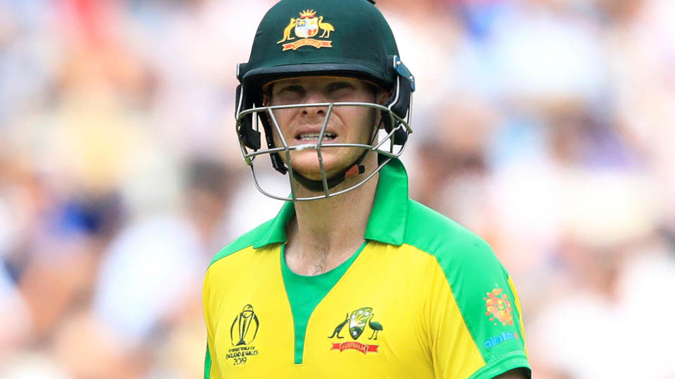 Steve Smith walks off the field after being dismissed. (Photo by Adam Davy/PA Images via Getty Images)