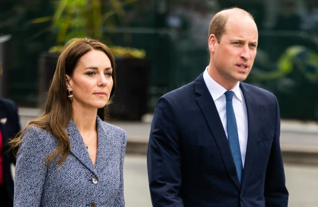 Prince William and Kate Middleton attend the official opening of the Glade of Light memorial at Manchester Arena on May 10 in Manchester, England. (Photo: Samir Hussein via Getty Images)