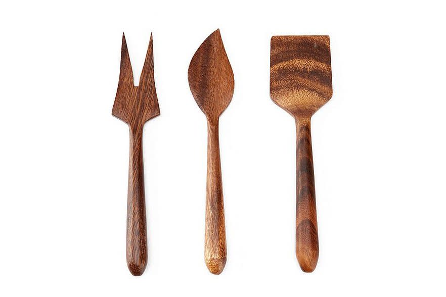 Acacia Wood 3-Piece Cheese Tool Set