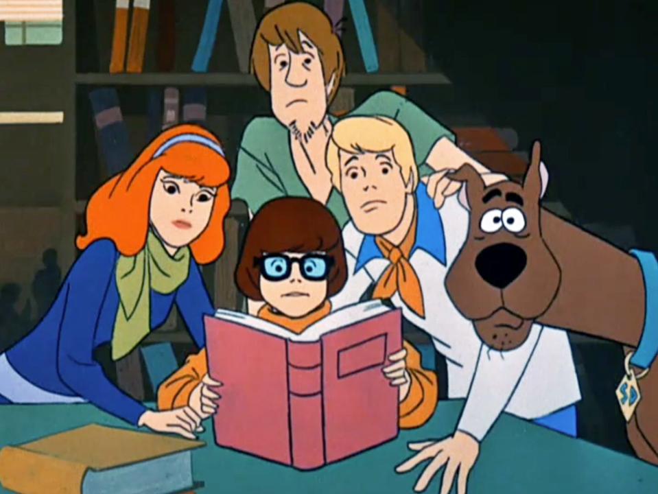 Daphne, left, Velma, Shaggy, Fred and Scooby in the original "Scooby-Doo, Where Are You!," which premiered in 1969 and ran for three seasons.