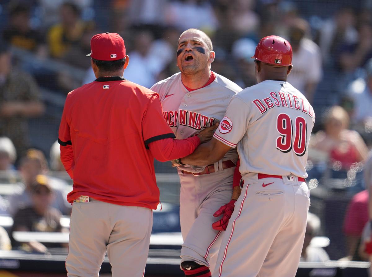 Joey Votto signs ball for fan after ejection: 'I am sorry I didn't play the