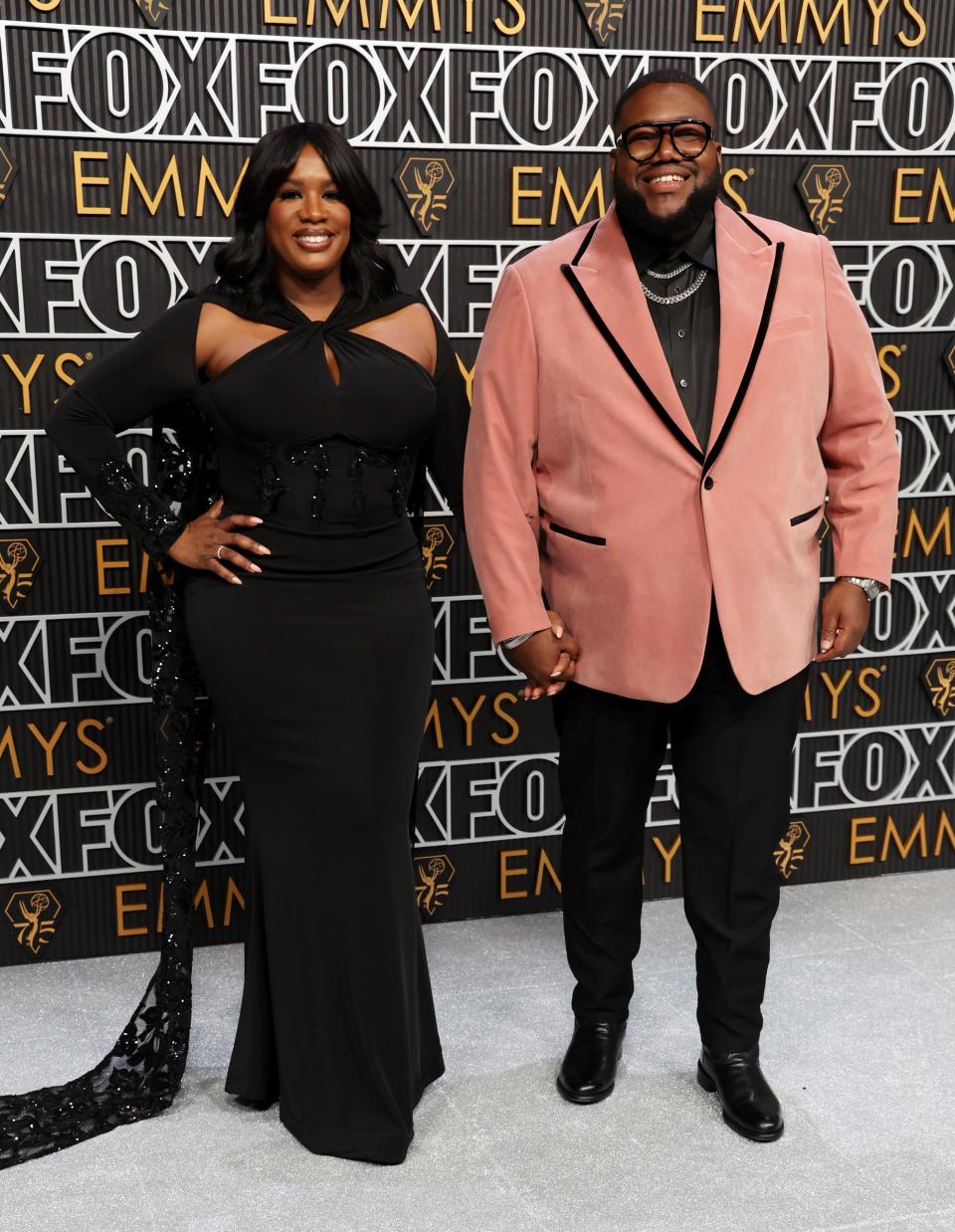 Tanya Trotter and Michael Trotter Jr. of The War And Treaty attend the 75th Primetime Emmy Awards at Peacock Theater on January 15, 2024, in Los Angeles, California.