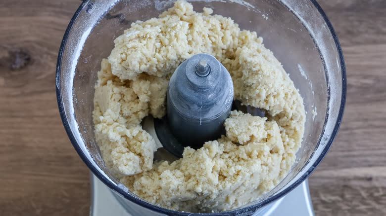 quiche dough in a food processor