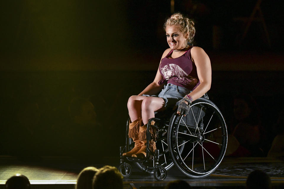 Ali Stroker, of "Oklahoma!," performs at the 73rd annual Tony Awards at Radio City Music Hall on Sunday, June 9, 2019, in New York. (Photo by Charles Sykes/Invision/AP)