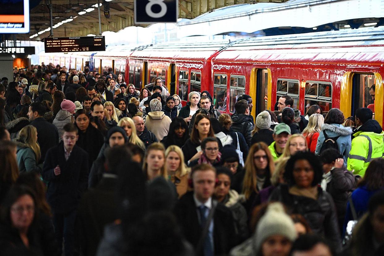 Commuter misery: passengers at Wimbledon station during one of the recent strikes by Southern rail staff: Jeremy Selwyn