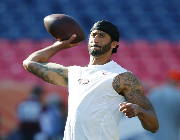 Colin Kaepernick made a statement on Friday night and gave an explanation on Saturday. (AP) 