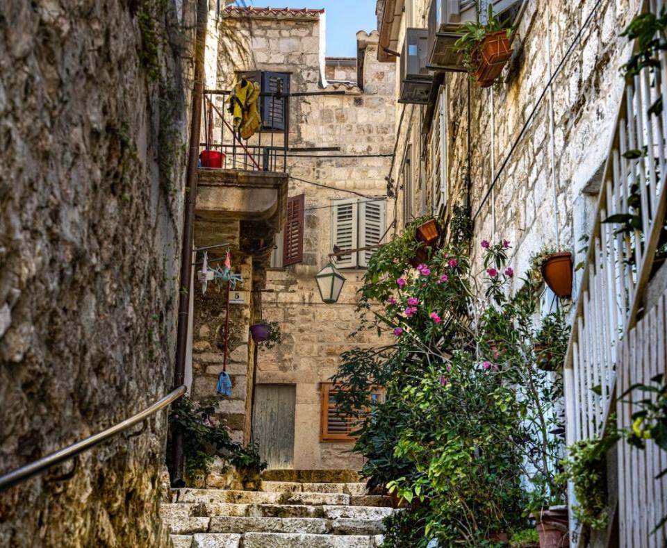 Stone walls of Hvar, Croatia 