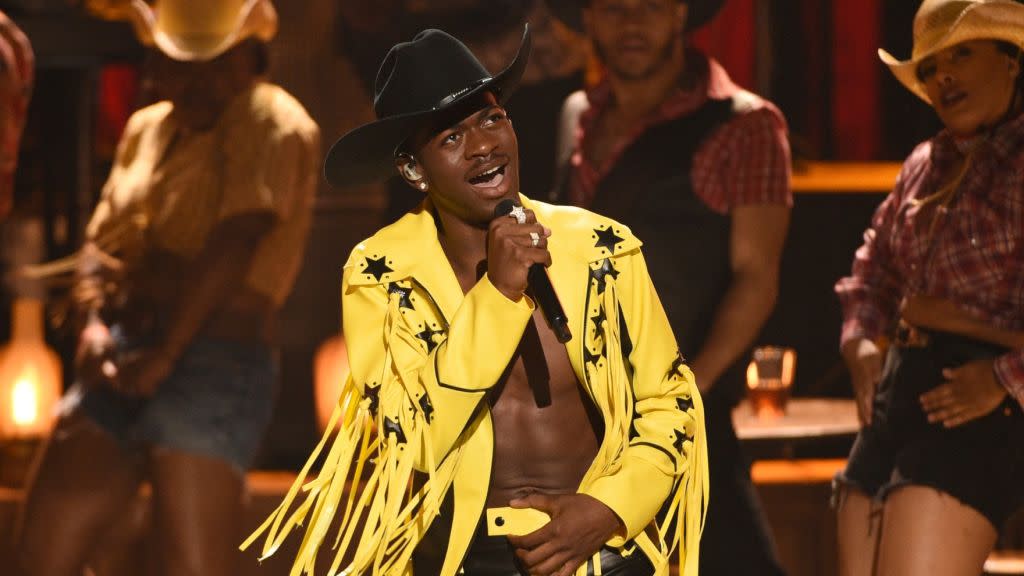 The musician Lil Nas X performing.