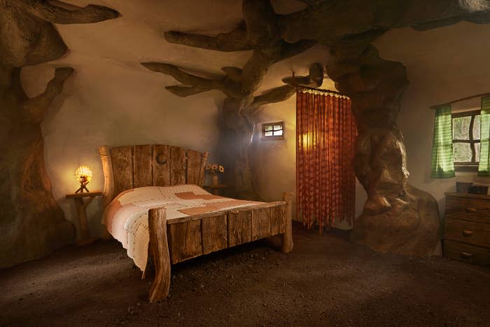 A bedroom in Shrek's Swamp