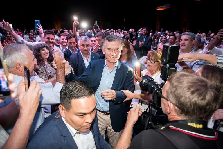 Mauricio Macri durante la presentación de su libro en Rosario