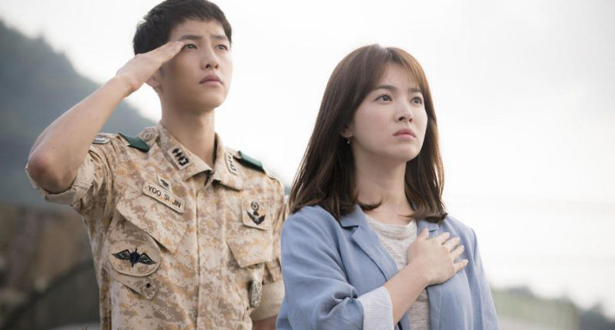 Descendants of the Sun’s Song Joong-ki and Song Hye-kyo. (Photo: Cinema Online)