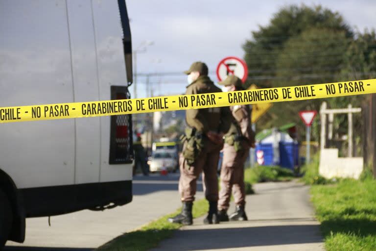 Carabineros de Chile en la escena de un crimen